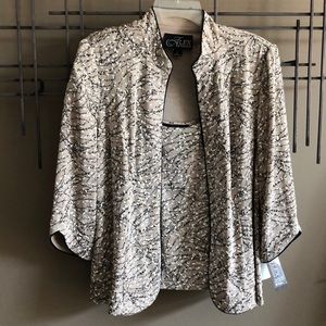 Alex Evenings 3/4 Sleeve Printed Jacket and Tank